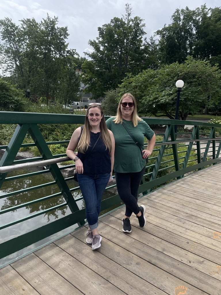 DTK Crawl - Victoria Park Bridge Chelsea and Joanna pose on the bridge leading into Victoria Park